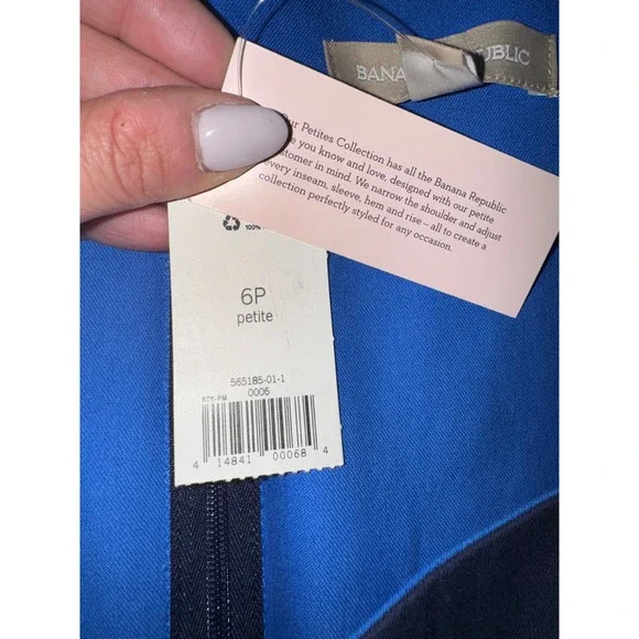 Banana Republic Petite Navy Blue Royal Blue Sheath Dress Size 6P - Picture 7 of 8